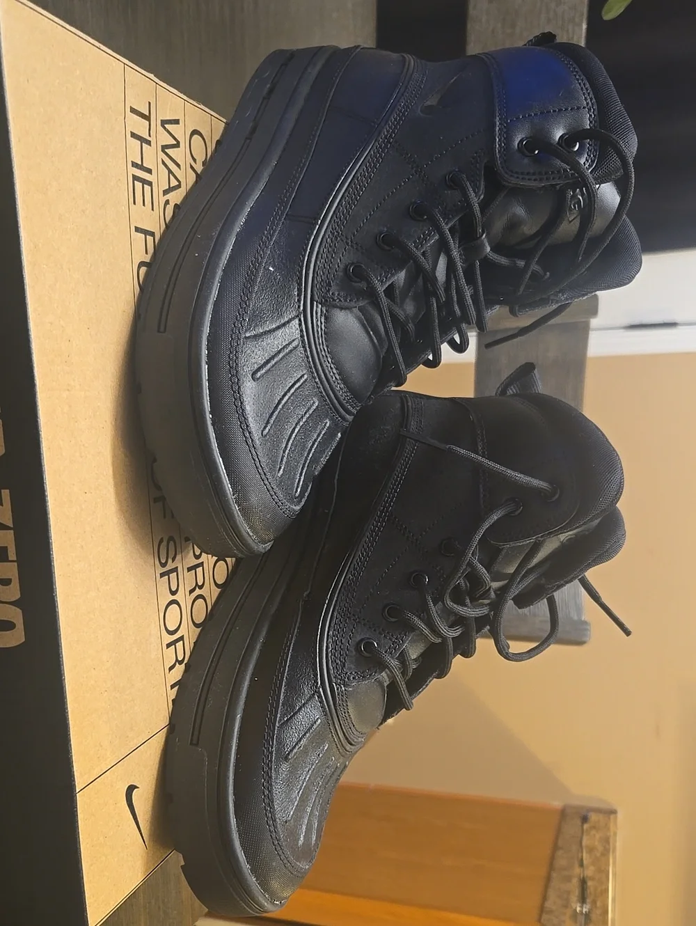 Nike Kids Black Lace-Up Rain & Snow Boots